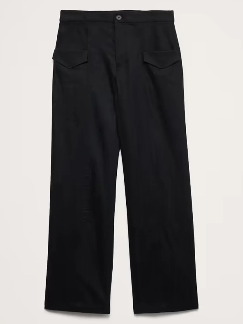NWT!! Banana Republic Black Linen-Blend Hi-Rise Straight Utility Pants 6L
